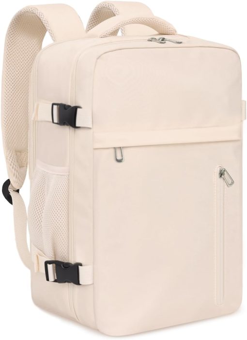 KIRFEIHT Cabin Bags 40x20x25 for Ryanair Underseat Carry-Ons Travel Backpack - Hand Luggage Backpack Cabin Bag Size 20L - Daypack School Office Backpack with USB Port - Beige