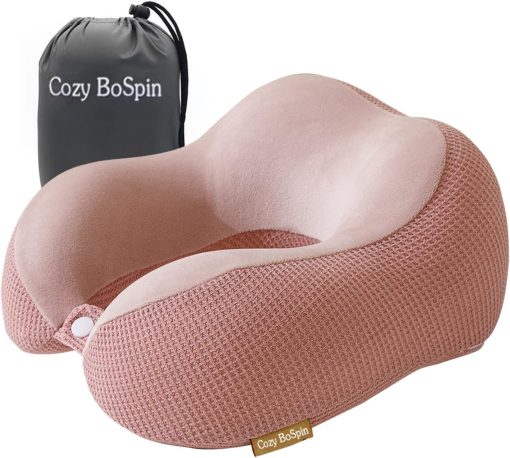 Travel Pillow - Neck Pillow for Traveling, Memory Foam Portable Support Pillow,Comfortable and Lightweight Quick Pack for Camping,Sleeping Rest Cushion (Pink)