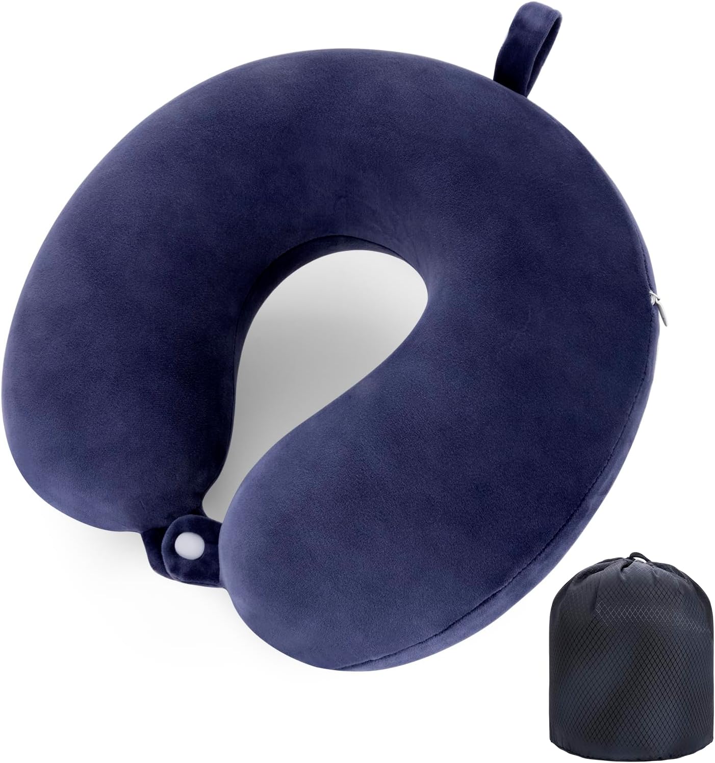 WENGX Travel Pillow Neck Pillow Memory Foam Travel Pillows Head Support Cushion for Airplane Train Car Office Travel Essential Flight Pillows for a Long Hauls Sleeping Rest (Navy Blue)