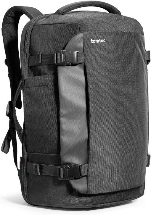 tomtoc Travel Backpack 40L, TSA Friendly Flight Approved Carry-on Luggage Hand Backpack, Spill-resistant Lightweight Business Rucksack, Durable Large Weekender Bag Daypack Fits 17.3 Inch Laptop